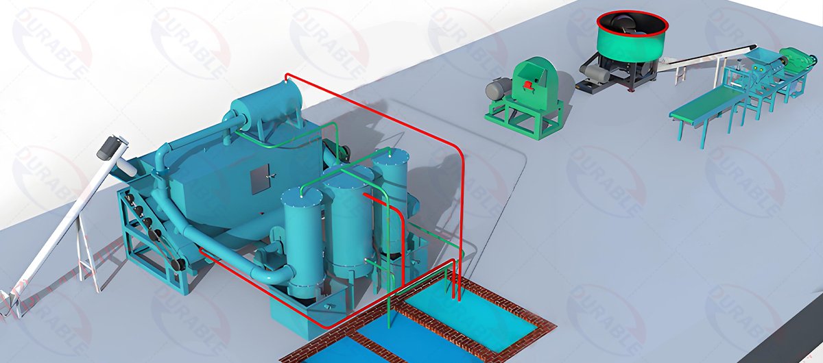 Square Continuous Biomass Carbonization Furnace Production Line