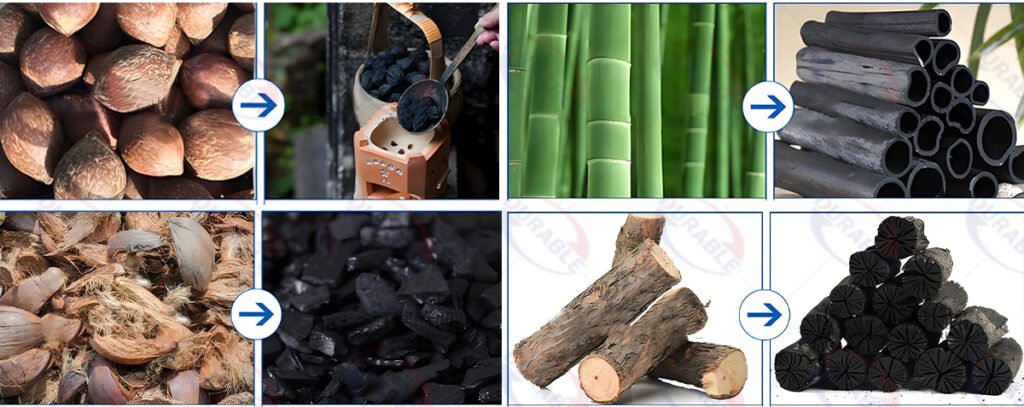 Vertical Hoist Biomass Carbonization Furnace Material Application