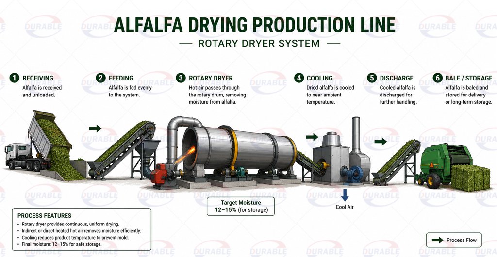 Alfalfa Drying Process Flow