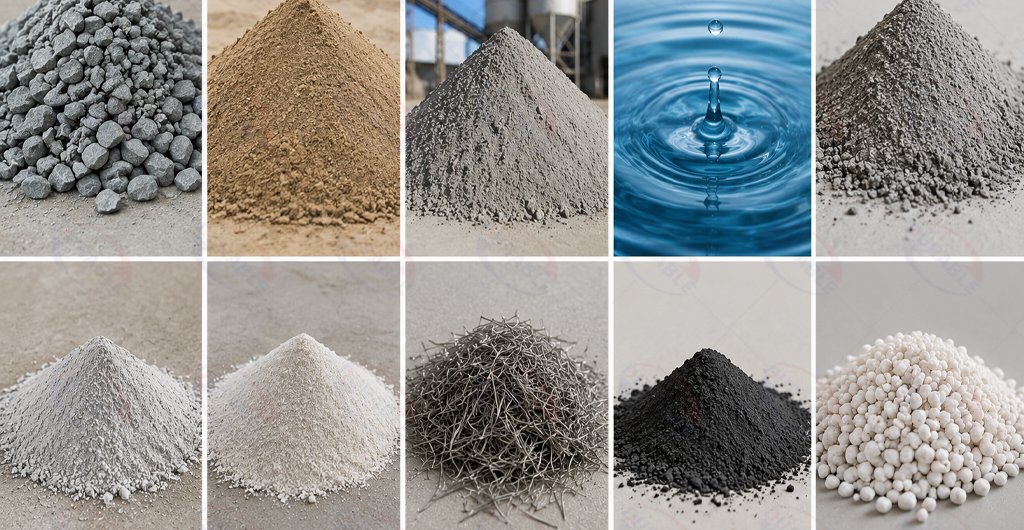 Concrete block raw materials