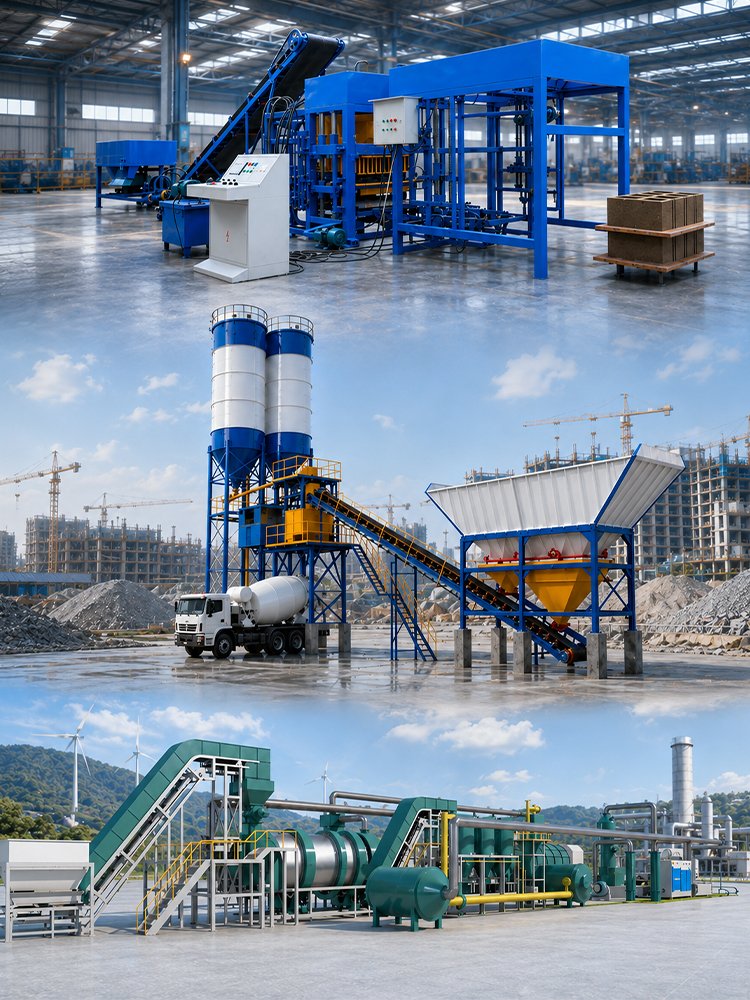 Industrial Machinery for Block, Concrete & Biomass Production