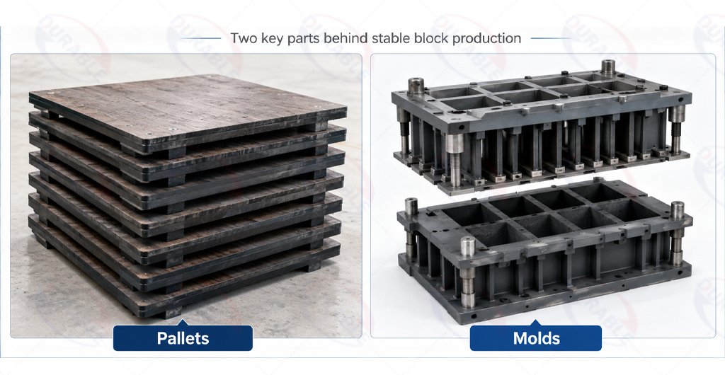 Pallets And Molds For Block Factory Stability