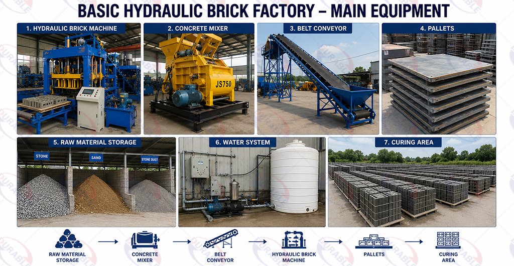 basic hydraulic brick factory