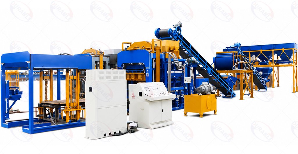 Concrete block machine production line