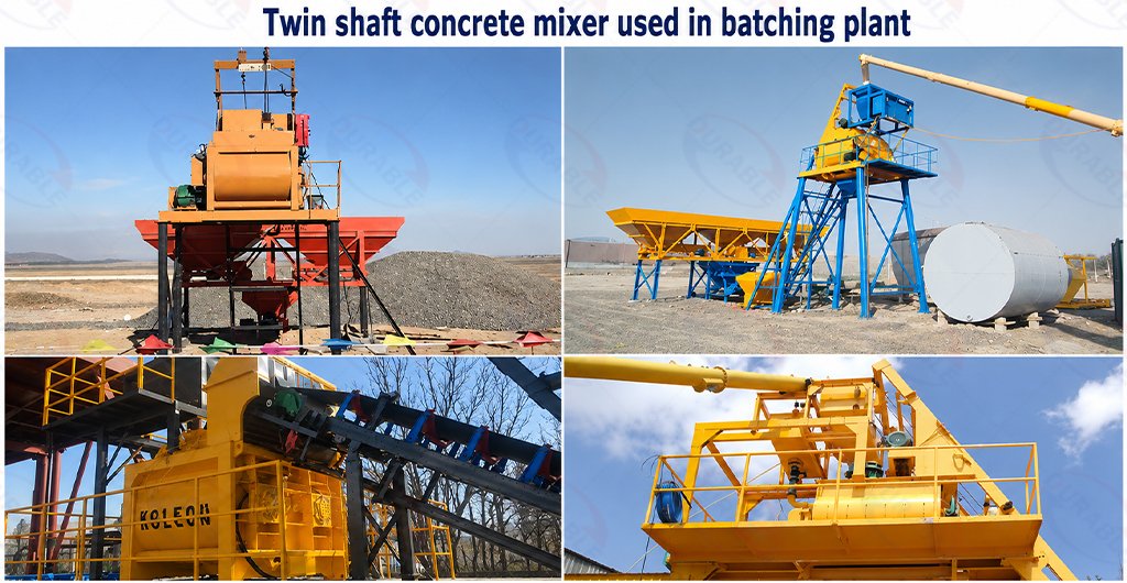 Twin shaft concrete mixer used in batching plant