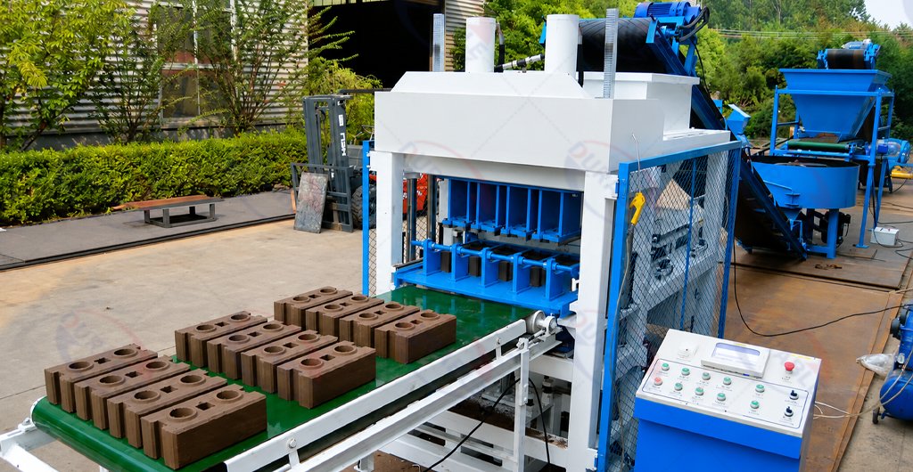 Semi-automatic compressed earth block factory