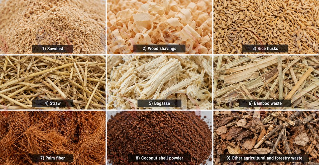 Common Raw Materials for Biomass Briquetting Machines