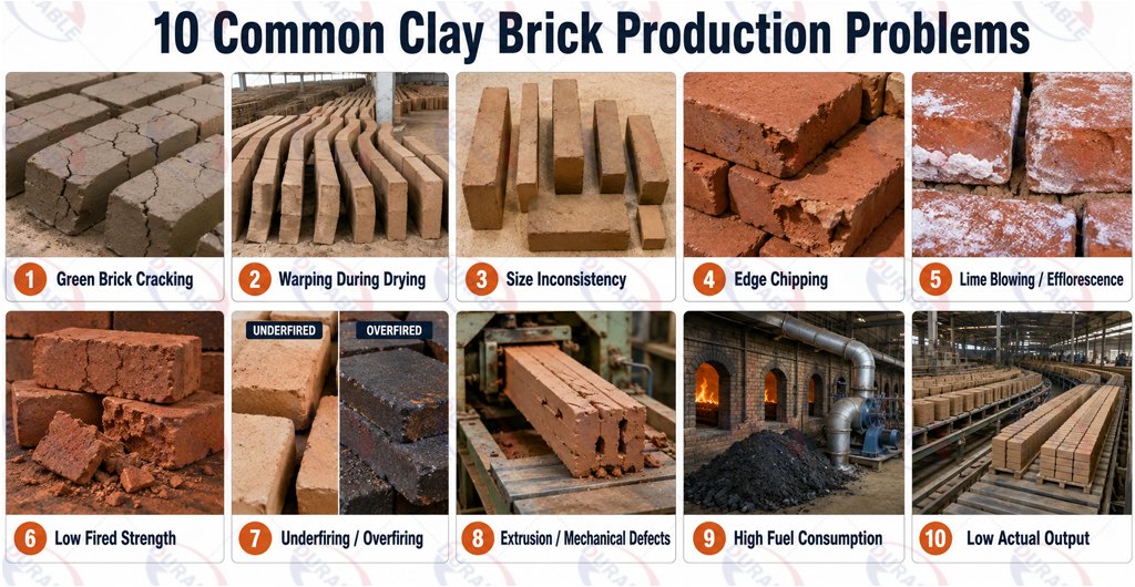 Common clay brick production problems