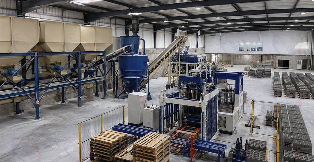 Concrete block factory land requirement and site planning