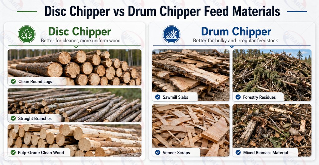 Disc Chipper vs Drum Chipper Feed Materials