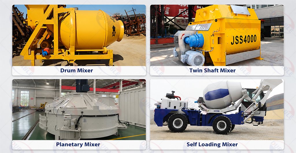 Different concrete mixers selected for construction and production projects