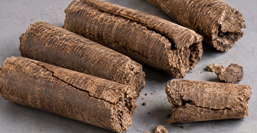 Biomass briquettes showing cracking and breakage problems