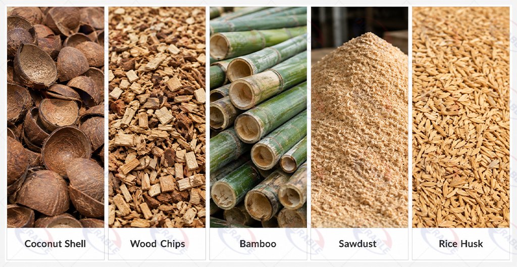 Biomass raw materials affecting charcoal quality and burning performance