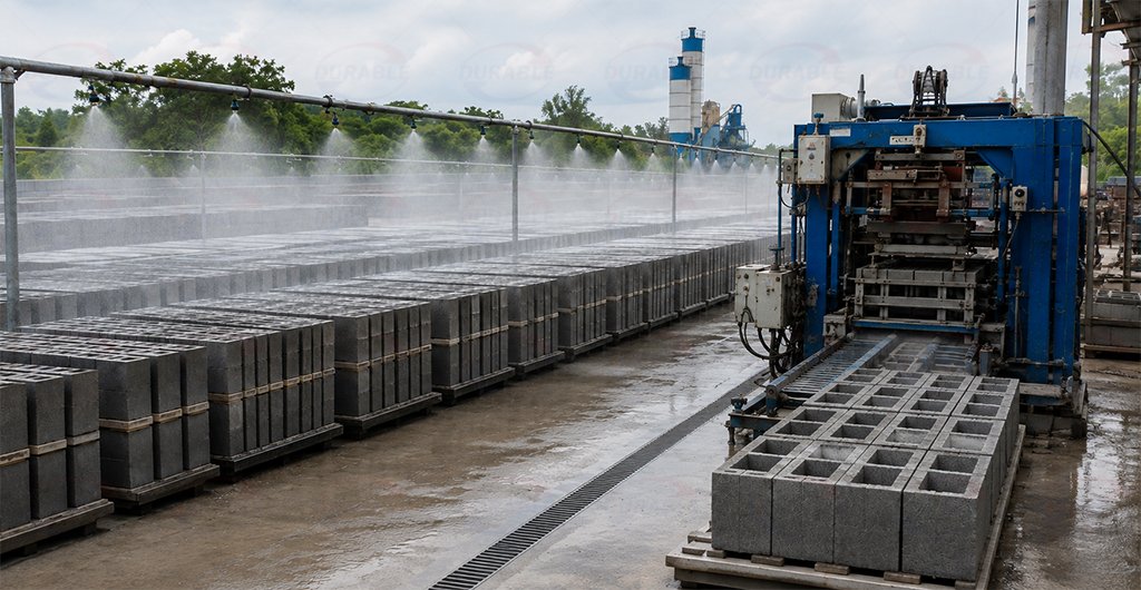 Concrete block curing process for quality improvement